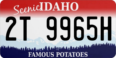 ID license plate 2T9965H