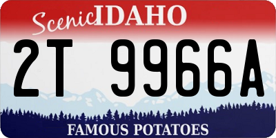 ID license plate 2T9966A