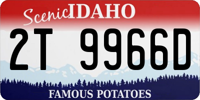 ID license plate 2T9966D