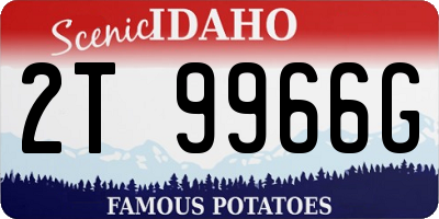 ID license plate 2T9966G