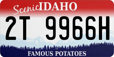 ID license plate 2T9966H