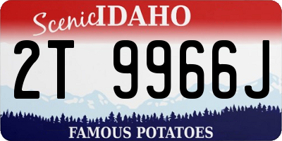 ID license plate 2T9966J