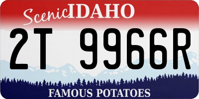 ID license plate 2T9966R