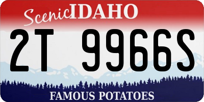 ID license plate 2T9966S