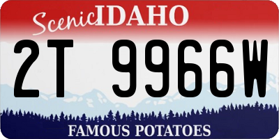 ID license plate 2T9966W