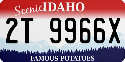 ID license plate 2T9966X