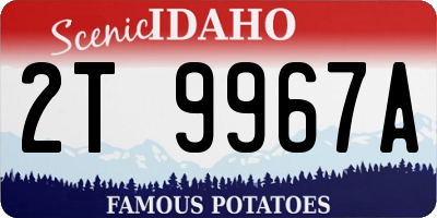 ID license plate 2T9967A