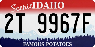 ID license plate 2T9967F