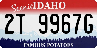 ID license plate 2T9967G