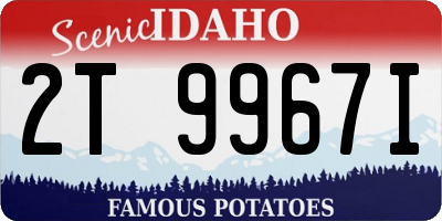 ID license plate 2T9967I