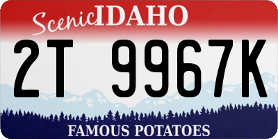ID license plate 2T9967K