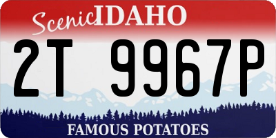 ID license plate 2T9967P