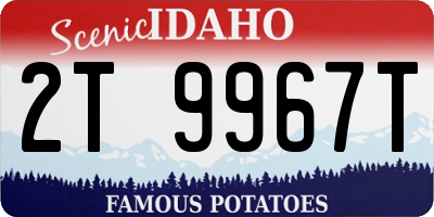 ID license plate 2T9967T