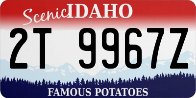 ID license plate 2T9967Z