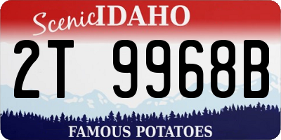 ID license plate 2T9968B
