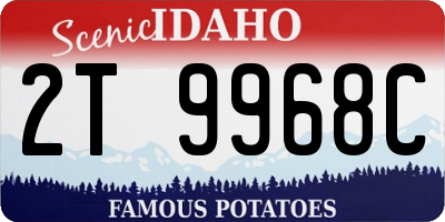 ID license plate 2T9968C