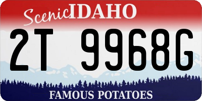 ID license plate 2T9968G