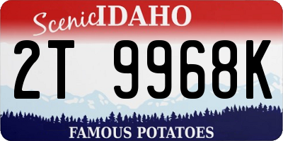 ID license plate 2T9968K