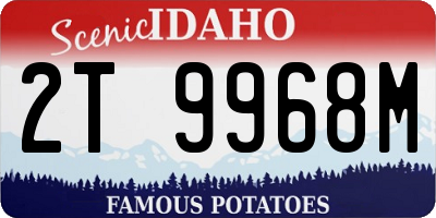 ID license plate 2T9968M
