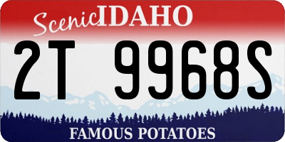 ID license plate 2T9968S