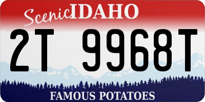 ID license plate 2T9968T