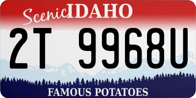 ID license plate 2T9968U
