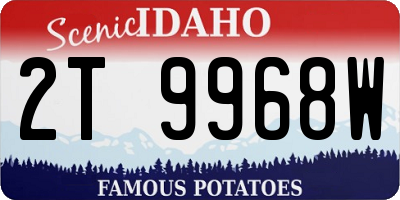 ID license plate 2T9968W