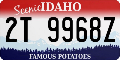 ID license plate 2T9968Z