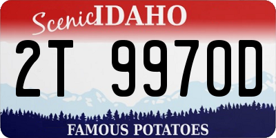 ID license plate 2T9970D