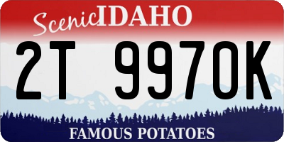 ID license plate 2T9970K