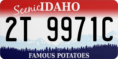 ID license plate 2T9971C