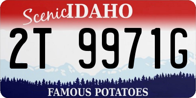 ID license plate 2T9971G