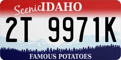 ID license plate 2T9971K
