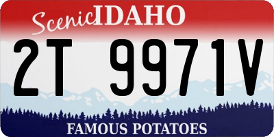 ID license plate 2T9971V