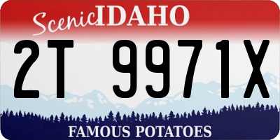 ID license plate 2T9971X