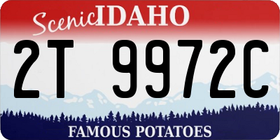 ID license plate 2T9972C