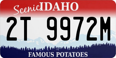 ID license plate 2T9972M