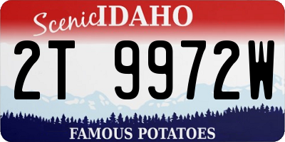 ID license plate 2T9972W