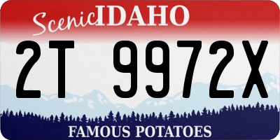 ID license plate 2T9972X