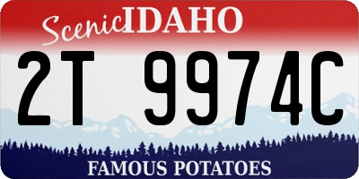 ID license plate 2T9974C