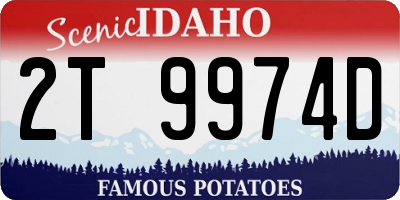 ID license plate 2T9974D