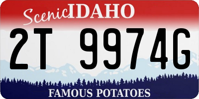 ID license plate 2T9974G