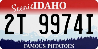 ID license plate 2T9974I