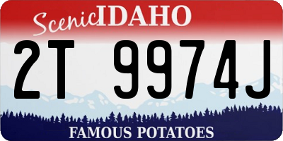ID license plate 2T9974J
