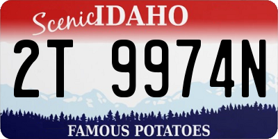 ID license plate 2T9974N