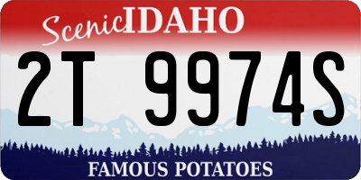 ID license plate 2T9974S