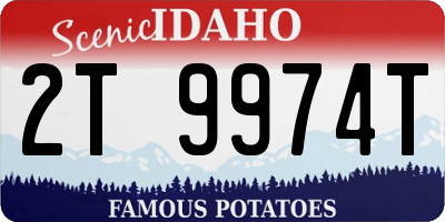 ID license plate 2T9974T