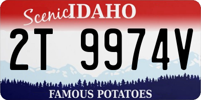 ID license plate 2T9974V