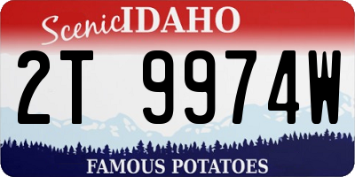 ID license plate 2T9974W