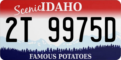 ID license plate 2T9975D